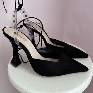 Schutz Mareah Suede Studded Pump Heels Sz 8 B Shoes Blavk Sold Out